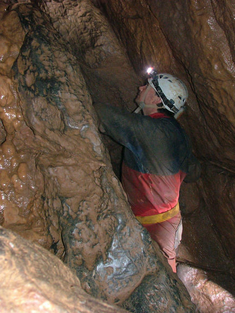 Climbing a pitch in Rod's